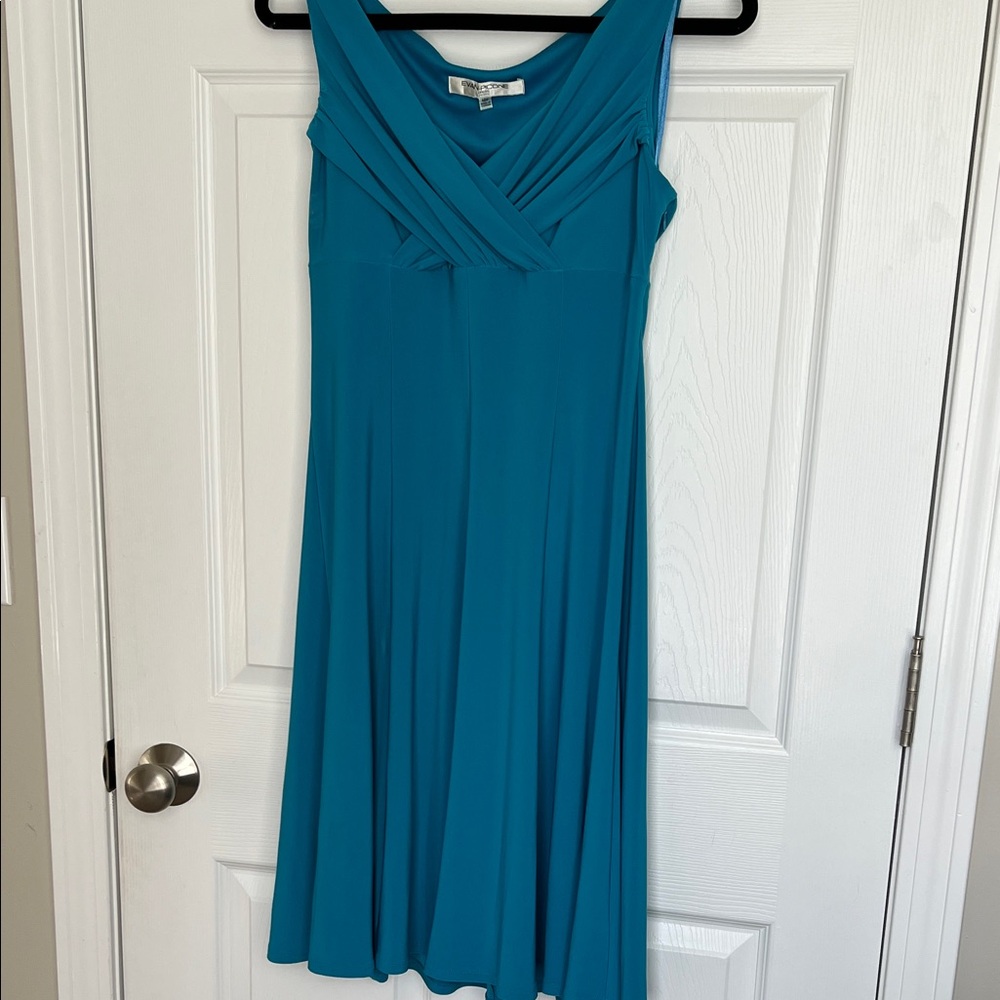 Evan Picone Turquoise Midi Dress